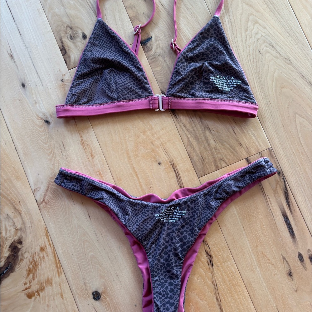 Acacia Swimwear Pink and Brown Bikini